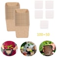 thumbnail image 2 of Seed Starter Kit, 100-Cell Peat Pots with 50 Plant Labels, Biodegradable Pulp Seedling Trays for Gardening, 2 of 8