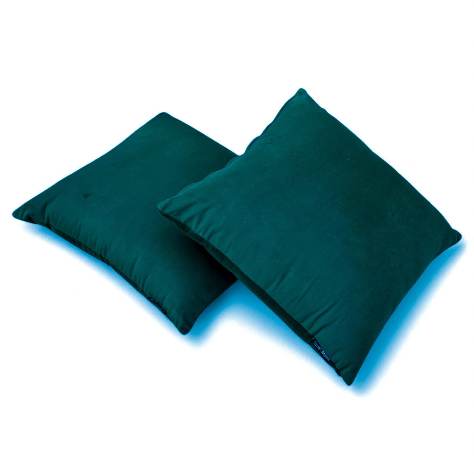 Peacock Decorative Throw Pillow Covers 20"x20" | Pack of 2 Modern Plain Velvet Cushion Cover | Solid Color Pillowcases for Couch, Sofa Bedroom & Living Room, Modern Home Décor - Peacock Velvet