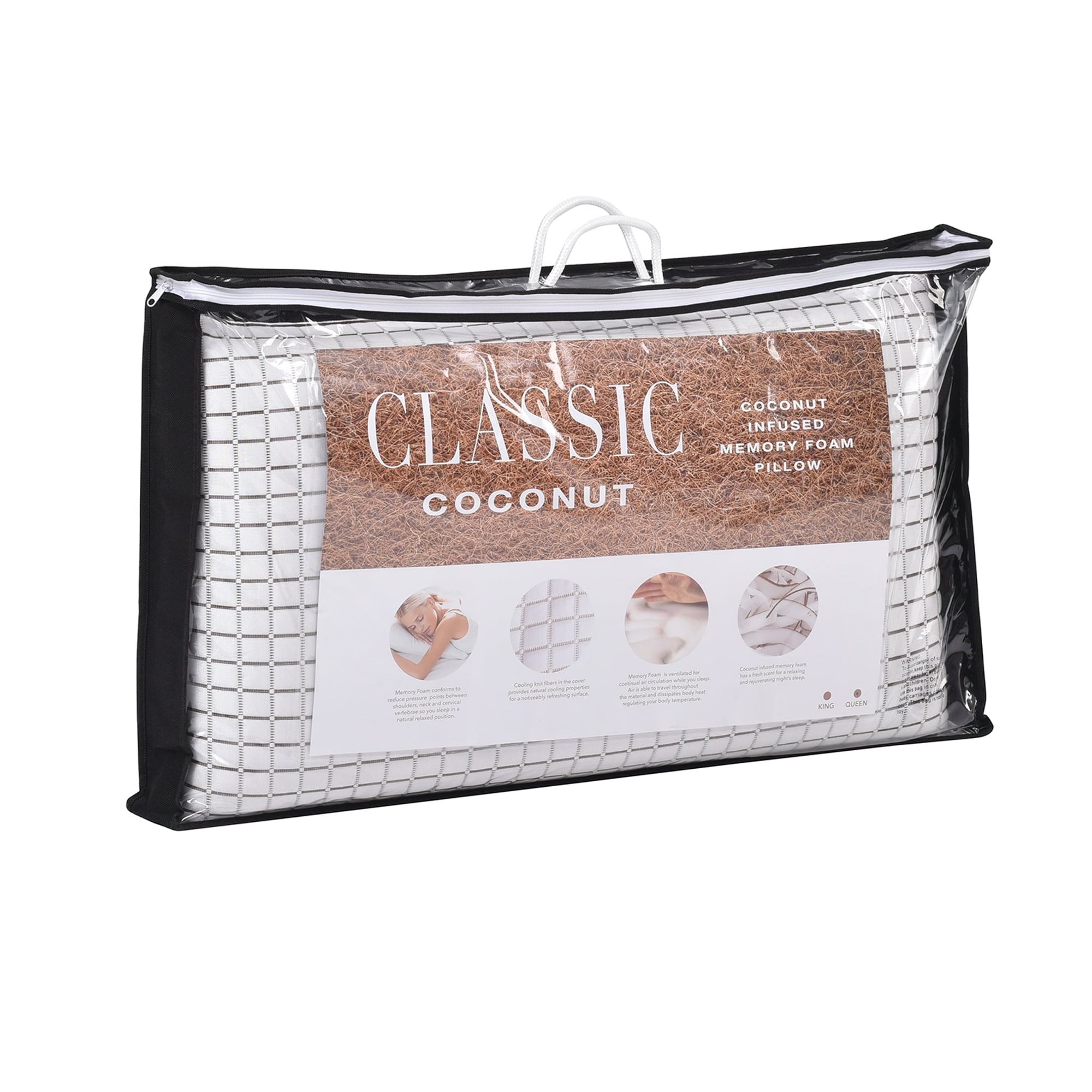 Modern Sleep Premium Coconut Infused Ventilated Memory Foam Pillow