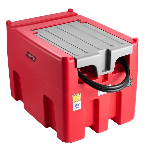 VEVOR Portable Diesel & Gasoline Tank, 116 Gallon, 10 GPM Flow Rate, Diesel Fuel Tank with 12V Electric Transfer Pump, 13.1ft Hose, Auto Fueling Nozzle, Transfer Tank for Easy Fuel Transportation,Red
