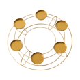 thumbnail image 2 of Candelabro de hierro, candelabro para chimenea, bandeja para velas para Navidad, comedor, boda, SPA, velas LED Oro con 6 copas, 2 of 9