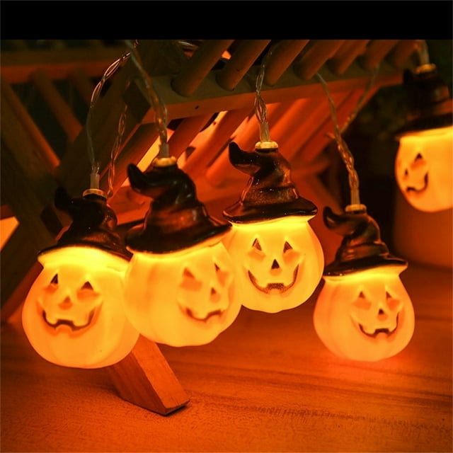 Cadena de luces LED de Halloween, decoración de Halloween, accesorios para bar, fiesta, luces decorativas de 5 metros de largo con 20 luces, enchufe y fuente de alimentación.