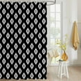 thumbnail image 4 of Fabric Shower Curtain, Boho Moroccan Geometric Black Bathroom Curtain with 12 Hooks Waterproof No Bad Odor Machine Washable Bath Curtains for Bathroom, Spa Room, 72"x84", 4 of 6