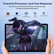 Callsky 14.1 Tablet, Android 15, LTE, 16GB RAM, 256GB, FHD+, Leather Case & Stylus