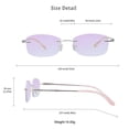 thumbnail image 4 of LifeArt Pure Titanium Frame Glasses/Blue Light Blocking Reading Glasses, Reduce Eyestrain, Stylish for Women(Pink,+0.50 Magnification), 4 of 5