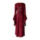 thumbnail image 1 of Vestido de fiesta de la Edad Media con mangas acampanadas y cuello redondo de terciopelo dorado para mujer Fridja nbo2784, 1 of 6
