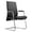 Black, variant on LeisureMod Aleen Mid-Century Modern Office Chair with Upholstered Seat and Metal Armrest (Black)
