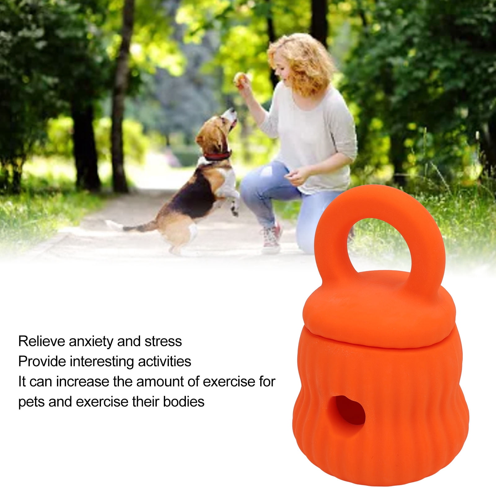 YAHHU Interactive Dog Slow Feeder Toy Orange Silicone Treat Dispenser Prevent Digestive Problems Reduce Anxiety Stress for Pets (6.69 inches / 17 cm)