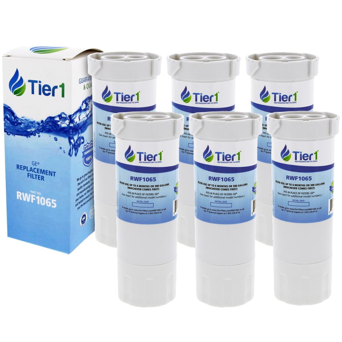 Tier1 XWF Refrigerator Water Filter 6pk Replacement for GE XWF