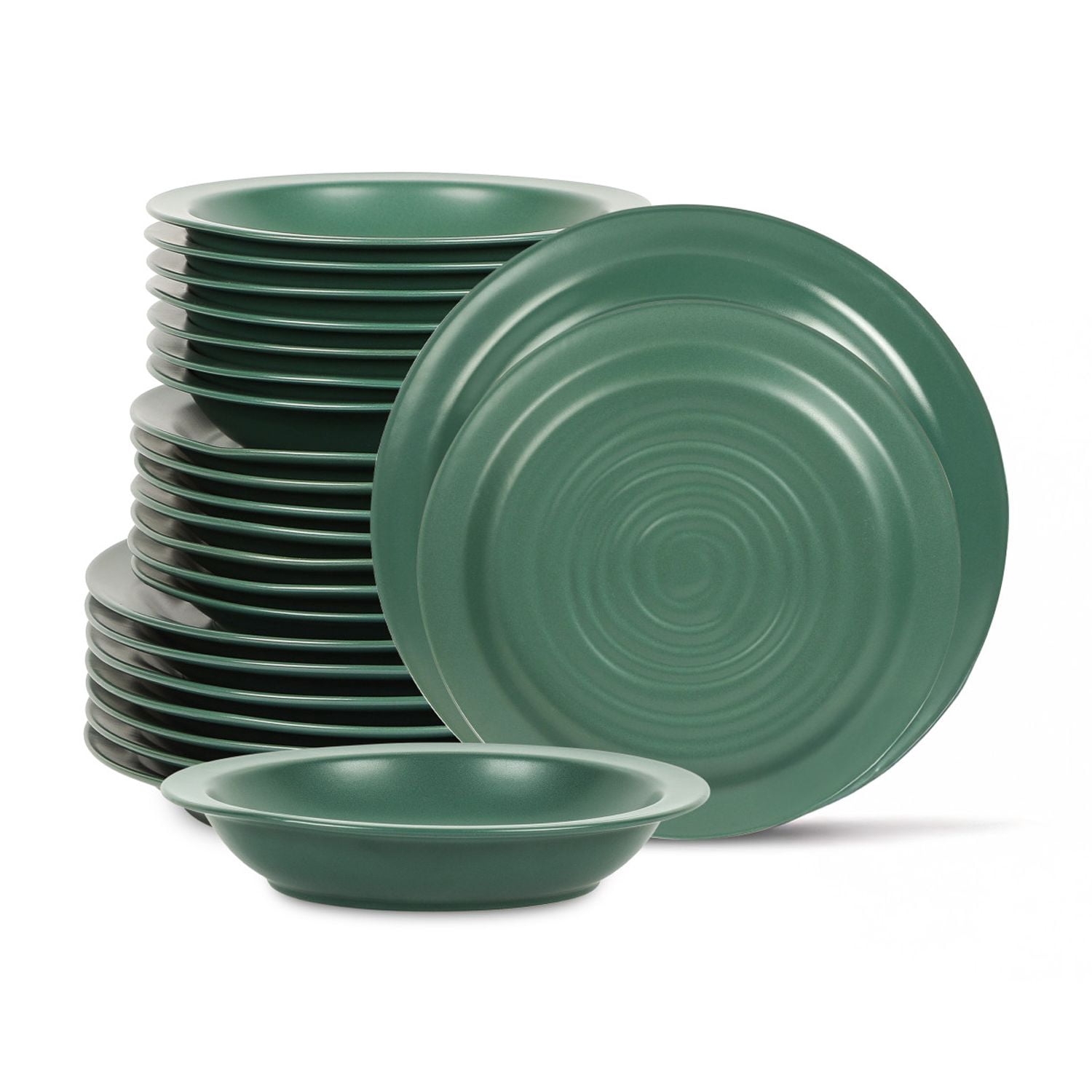 Stone Lain Orbit Dinnerware Set Stoneware Green 24-Piece