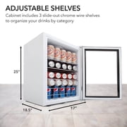 Whynter 90 Can Stainless Steel Beverage Refrigerator with Lock, 2.5 Cu. Ft. BR-091WS