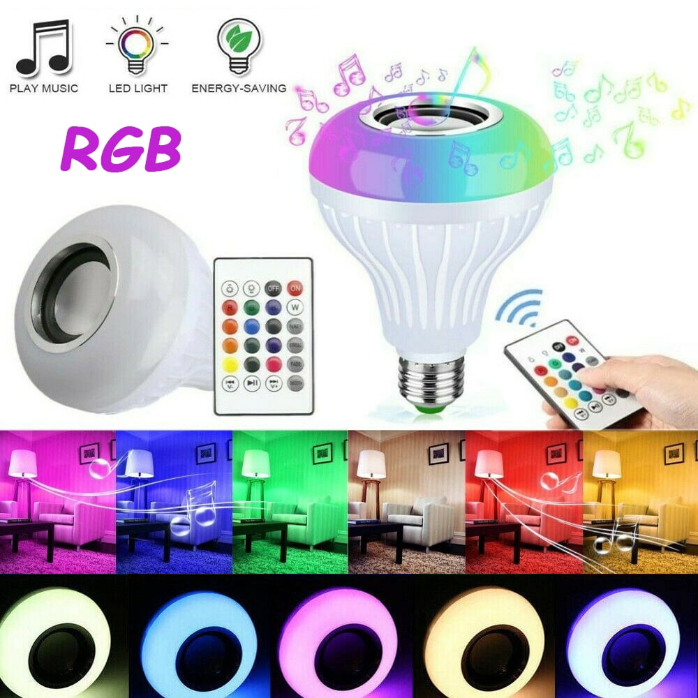 PVUEL E27 12W Wireless Bluetooth LED Light Speaker Bulb RGB 16 colors