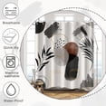 thumbnail image 4 of Boho Shower Curtain Black Grey Plants Leaves Mid Century Modern Abstract Shower Curtains Decorative for Bathroom Waterproof Fabric Shower Curtain with Hooks 72x72 Inches, 4 of 6