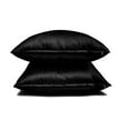 thumbnail image 2 of The HomeCentric Decorative Plain Pillow Cover Black Pack of 2, 14"x14" (35x35 cm) Pillow Cases, Art Silk Plain & Solid Cushion Covers For Sofa, Solid Modern Style - Black Luxury, 2 of 7
