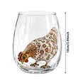 thumbnail image 3 of Glass Cup Farm Chicken Rooster Stemless Glasses Styles Floral Print Tumbler Cups Farmhouse Drinking Cute Lover Tabletop Glassware 2D, 3 of 4