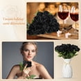 thumbnail image 6 of Morttic 24 Pcs Rose Artificial Flowers with Long Stem Realistic Silk Roses Bulk Real Touch Plastic Bouquet of Roses for Home Bridal Wedding Party Table Centerpieces Decorations (Black), 6 of 6