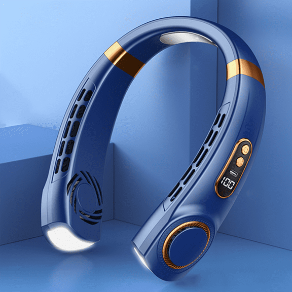 USB-Powered Neck Fan - Portable Personal Cooler with Adjustable Speed, Quiet Operation for Home/Office/Outdoor.(Blue)