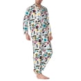 thumbnail image 2 of Disketp Dinosaur for Pajamas Set Long Sleeve Sleepwear Mens Button Down Nightwear Pj Sets-X-Large, 2 of 7