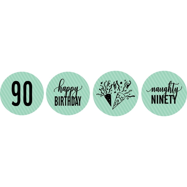 Darling Souvenir 190 Pcs Naughty Ninety Birthday Theme Stickers chocolate Labels-Mint