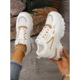 thumbnail image 1 of Women Letter Graphic Lace-up Front Wedge Sneakers, Sporty Sneakers, 1 of 4