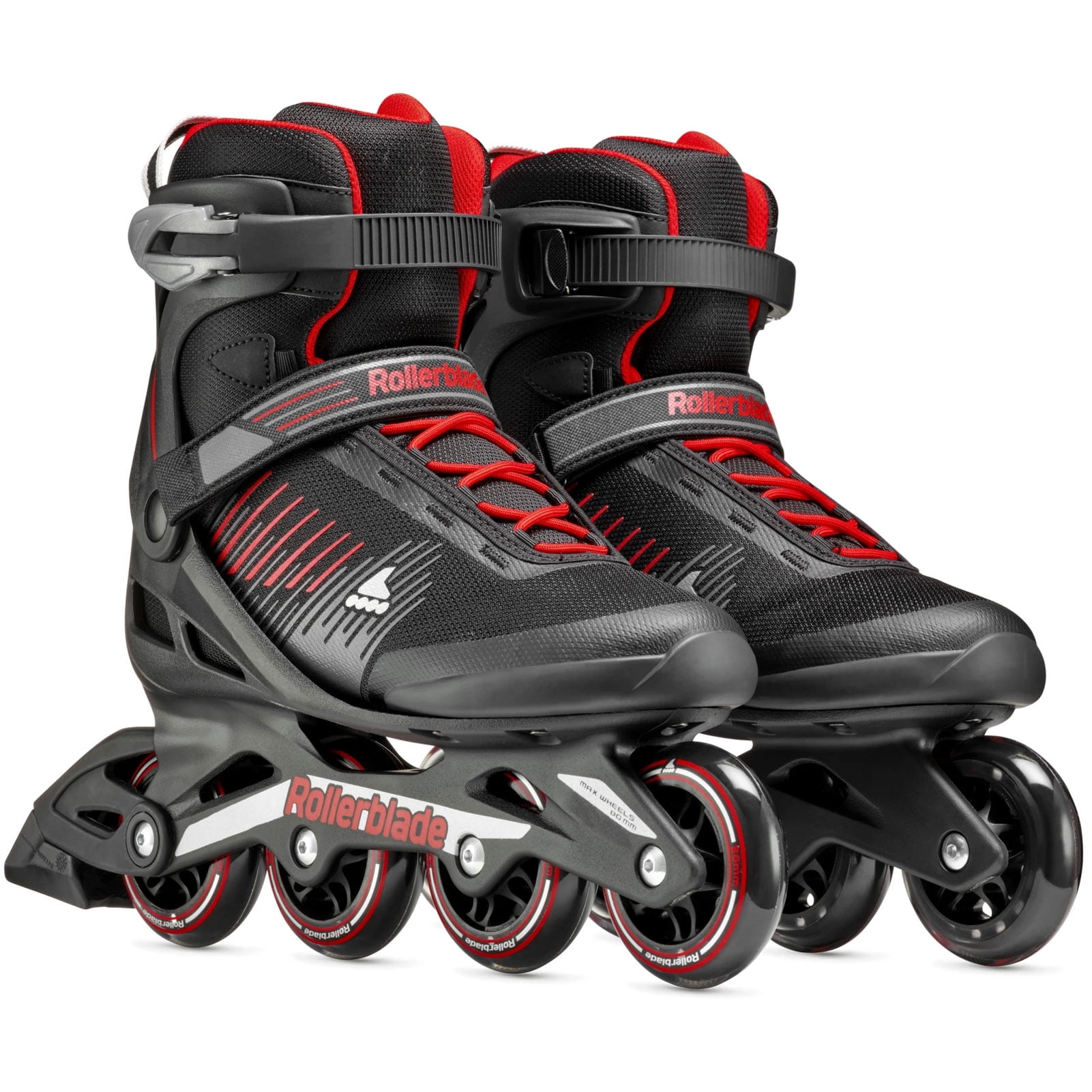 ROLLERBLADE Adult Male Zetrablade Black/Red Inline Skates, Size: 9/9.5