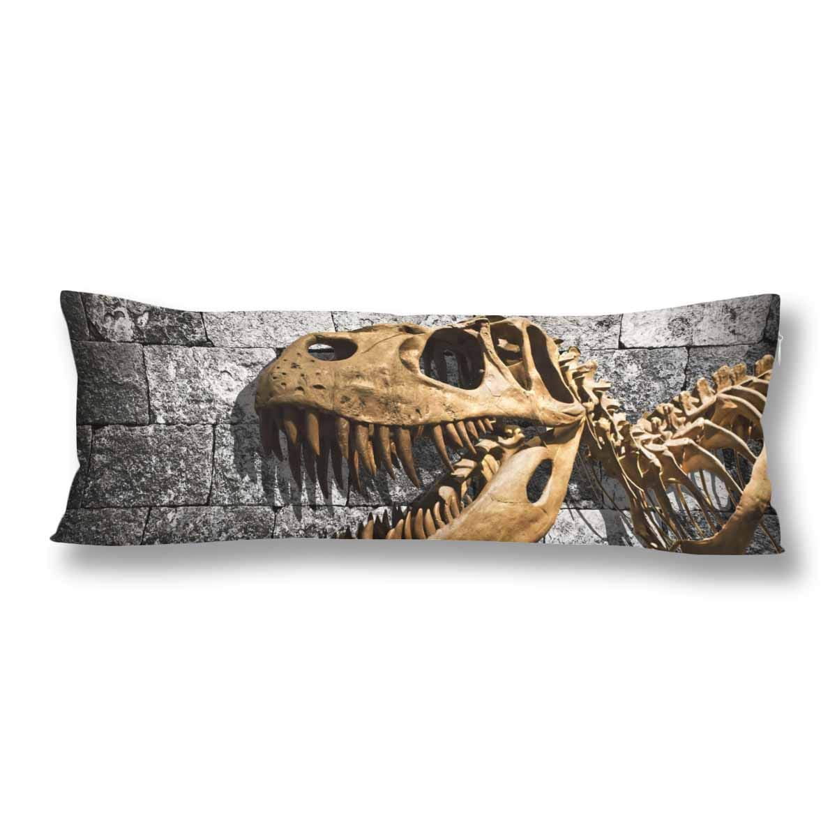 ABPHOTO Dinosaur Skull Tyrannosaurus Rex Dino Skeleton Body Pillow