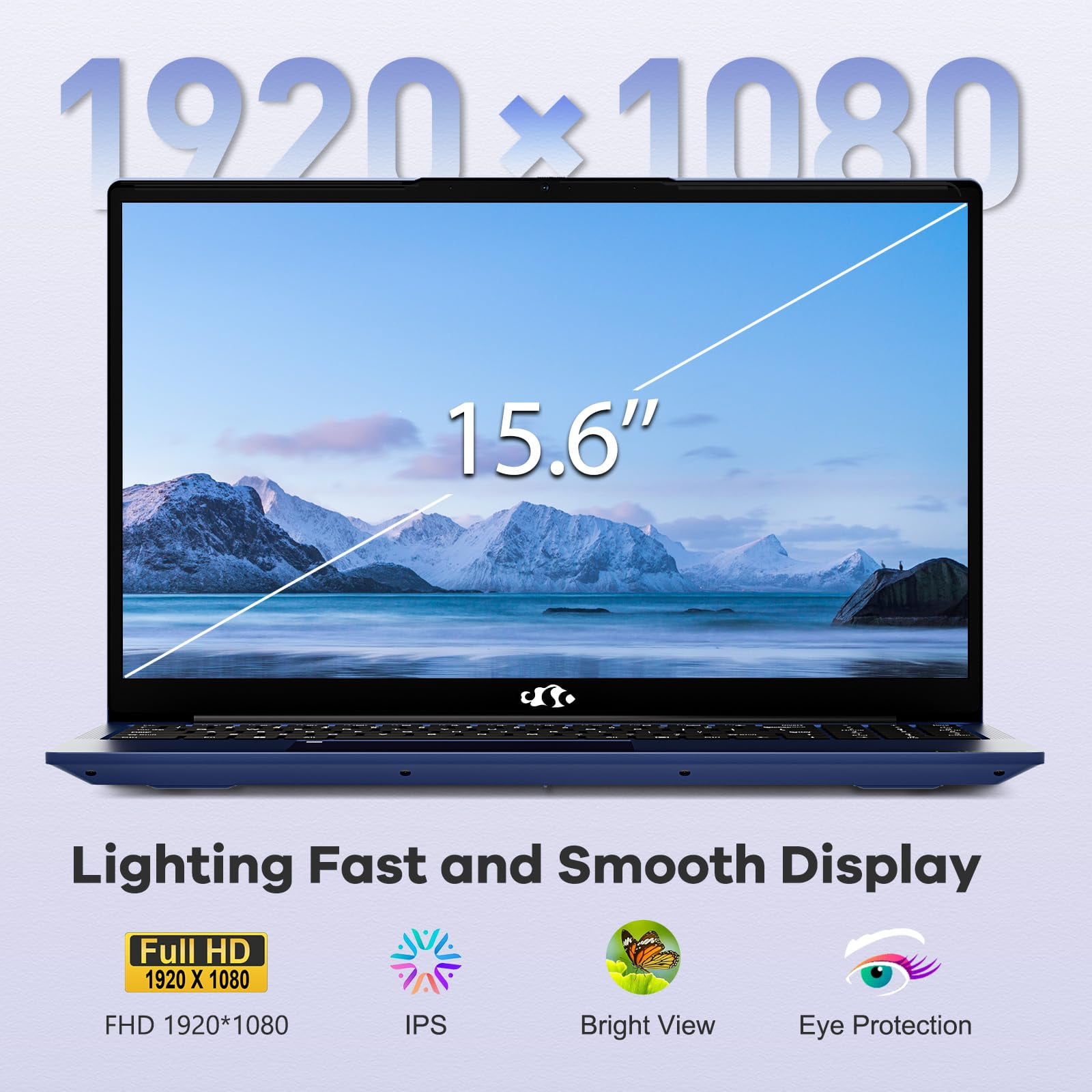 Nimo 2025 Laptop, 15.6"FHD Display Business Gaming Laptop, 6-Cores AMD Ryzen 5 6600H (Beat i5-12450H, up to 4.5GHz), 32GB DDR5, 1TB SSD, 100W Type-C, WiFi 5, Fingerprint, Backlit Keyboard, Windows 11