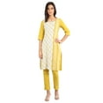 thumbnail image 2 of Disha Patani Collection Yellow Round Neck Yarn-dyed Kurta-X Large, 2 of 5