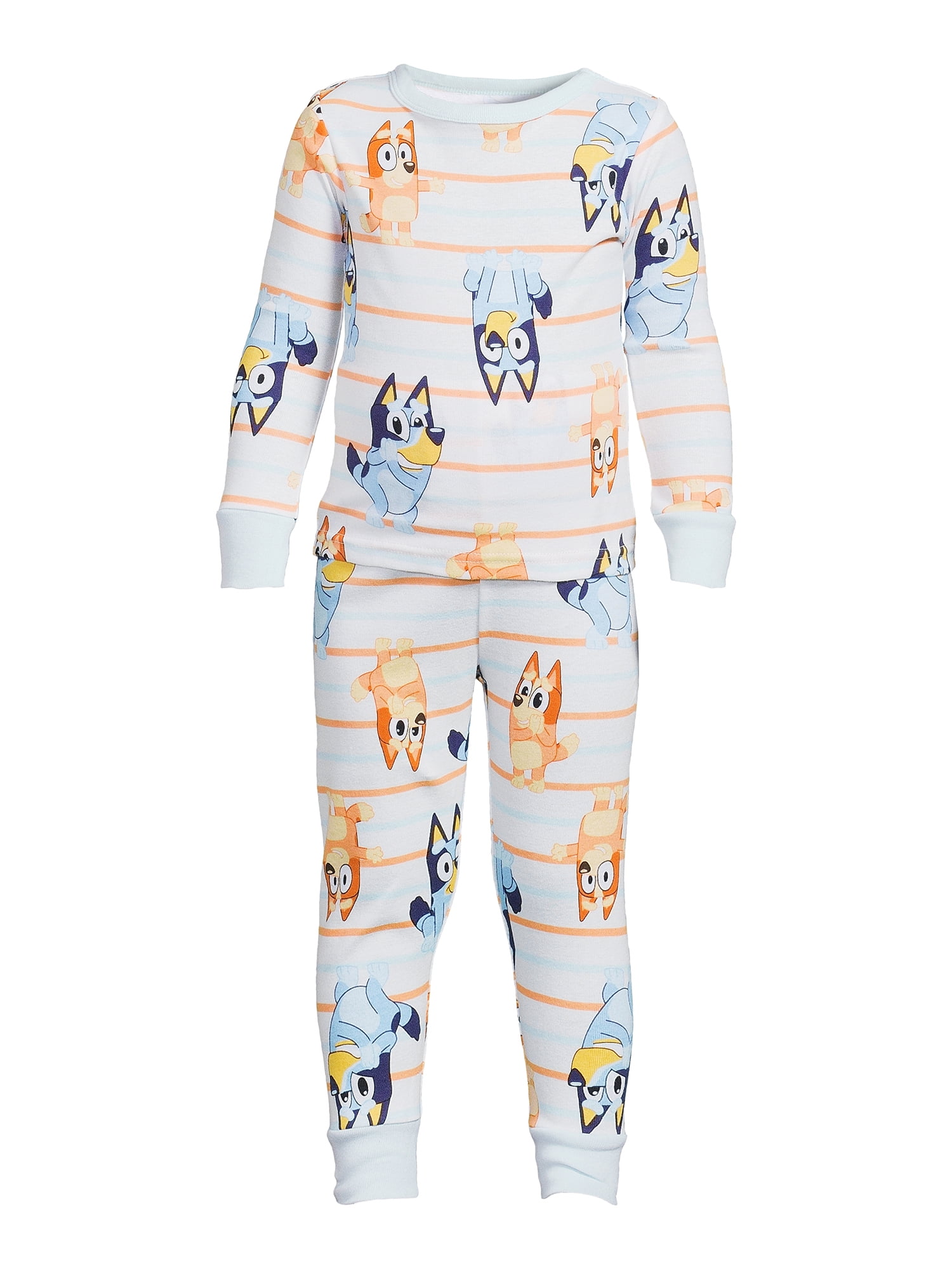 Bluey Toddler Unisex Long Sleeve Top and Pants, 2-Piece Pajama Set, Sizes 12M-5T