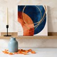 thumbnail image 3 of Ships Next Day Canvas Wall Art 16"x16", Navy Blue Burnt Orange Wood Framed Canvas Print Painting, Boho Art Modern Geometric Ready to Hang Picture Wall Decor for Home Bedroom Kitchen Office, 3 of 9