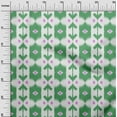 thumbnail image 3 of oneOone Cotton Poplin Sea Green Fabric Ikat Dress Material Fabric Print Fabric By The Yard 42 Inch Wide, 3 of 4