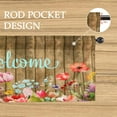 thumbnail image 5 of Welcome Kitchen Curtains and Valances Set - 3 Piece Farmhouse Kitchen Curtains 36 Inch Length Sets with Valance for Windows Rod Pocket Flower Kitchen Decor Decorations, 5 of 5