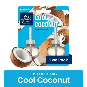 Glade PlugIns Scented Oil Air Freshener, Cool Coconut Limited Edition, 1.34 oz Total, 2 Refills