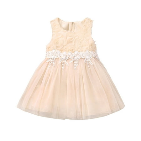 

Girls Dress Sleeveless Solid Color Beach Party Mesh Princess Toddler Cute Cartoon Soft Spring Summer Casual Fashion Dresses Kids Clothes