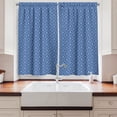 thumbnail image 2 of Ambesonne Royal Blue Kitchen Curtains, Retro Floral Traditional, 55"x45", Dark Violet and Pale Teal, 2 of 3