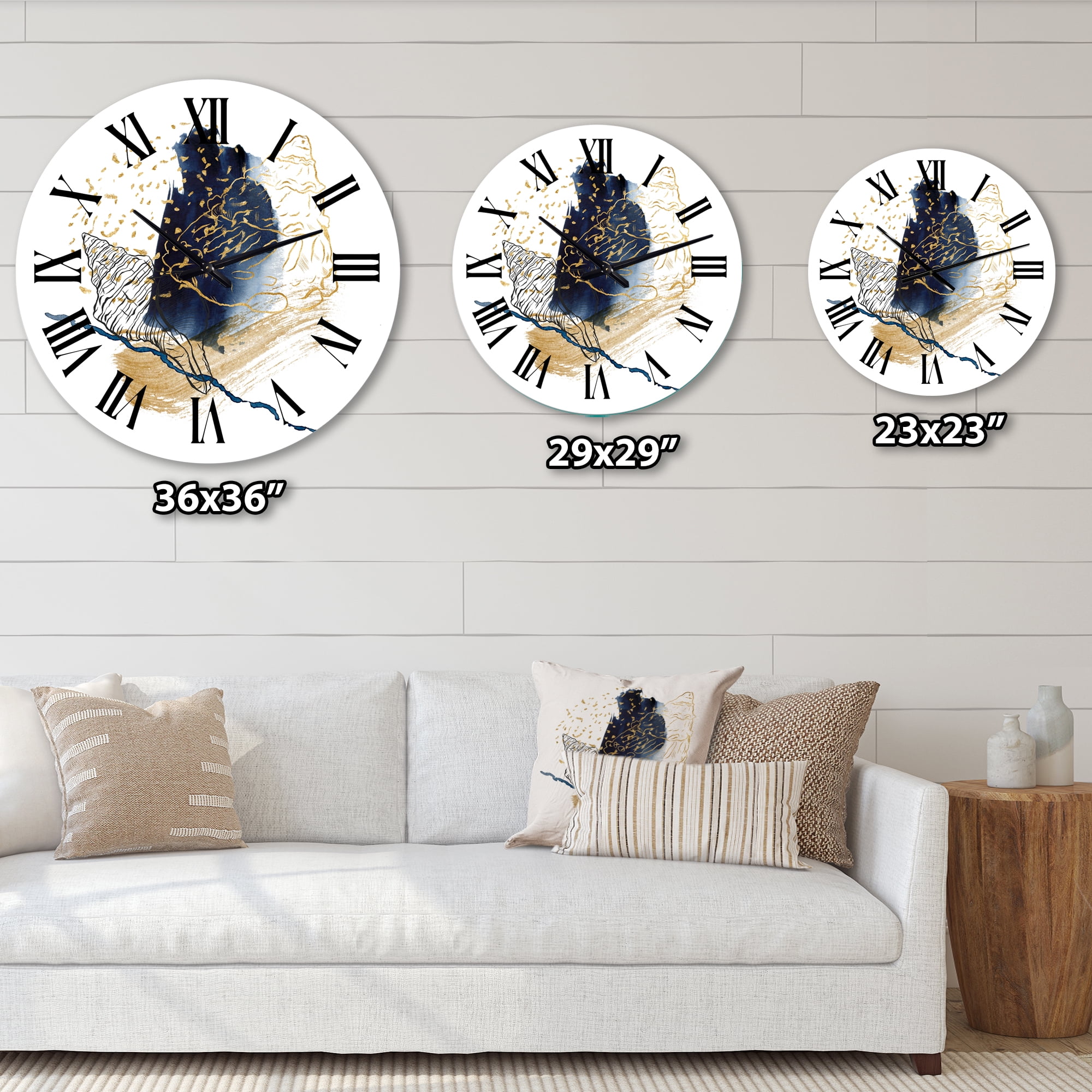 Designart 1 in Quartz Farmhouse Wall Clock