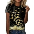 thumbnail image 1 of TSADFHJI Chandails pour Femmes en Coton Mode Décontractée pour Femmes Dégradé à Paillettes Imprimé Col Rond T-Shirt Ample, 1 of 4