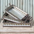 thumbnail image 1 of Dinnerware Serving Trays Decorative Stamped Metal Rectangle 20-24 in Set of 3, 1 of 1