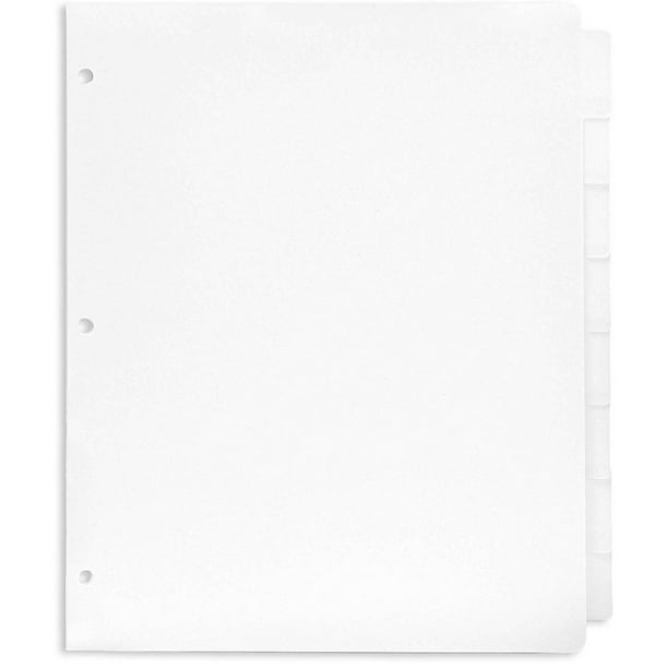 Binder Dividers with Tabs, White (12 Sets)