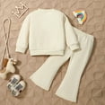 thumbnail image 7 of Ulanda Toddler Baby Girl Fall Winter Clothes Outfits Funny Letter 6 12 18 24 Months 2T 3T Girl Fall Sweatshirt Pant Set (Beige, 12-18 Months), 7 of 7