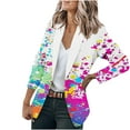 thumbnail image 1 of Puntoco Moda Mujer Traje de negocios Color sólido Costura Plaid Impreso Manga larga Rebeca Abrigo top Puntoco Puntoco-4169, 1 of 4