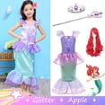 thumbnail image 2 of Princesa Ariel Disfraz De Sirena Cosplay Vestido Púrpura De Fantasía Para Niños Niña Navidad Halloween Fiesta Trajes Terno, 2 of 4