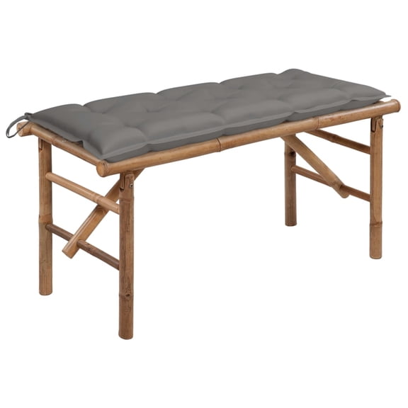 vidaXL Folding Garden Bench with Cushion 46.5" Bamboo