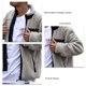 thumbnail image 4 of Cárdigan Abrigo Manga Larga Bolsillo Cremallera Moda Cómoda Chaqueta Top para Hombres Gris XXL, 4 of 5