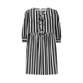 thumbnail image 4 of DailyTrove Women's Multi Color Striped Tie Front Shirt Dress, Casual Outerwear for Summer Daily Errands Effortless Styling, 4 of 6