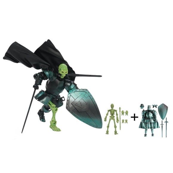 Kit de maquetas de figuras de acción LUMRRSK Skeleton Knight con armadura