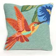 Trans-Ocean Imports 7FP8S152703 Frontporch Hummingbird Sky 18 in. Square pillow