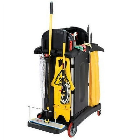 Rubbermaid High Security Janitor Cart with Locking Hood and Cabinets