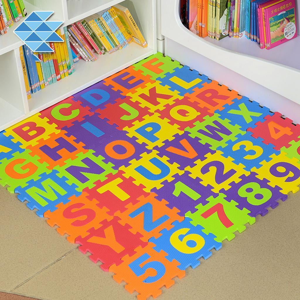Non 36 Piece ABC Foam Mat Alphabet Number Puzzle Flooring Mat for Baby Children Toddlers Learn Walmart