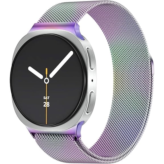 Metal Band Compatible with Samsung Galaxy Watch 8 Band 40mm 44mm/Watch 8 Classic Band 46mm, Soft Stainless Steel Mesh Loop Magnetic Clasp Wristbands Women Men for Galaxy Watch 8/8 Classic 2025
